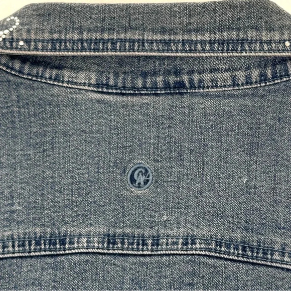 Christine Alexander 1990s Vintage Denim Jacket with Crystal Rhinestone Large - Picture 5 of 16